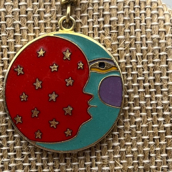 Vtg Laurel Burch Moonface Earrings - Picture 3 of 6